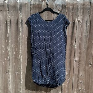 Madewell navy and white polka dot shift dress (M)